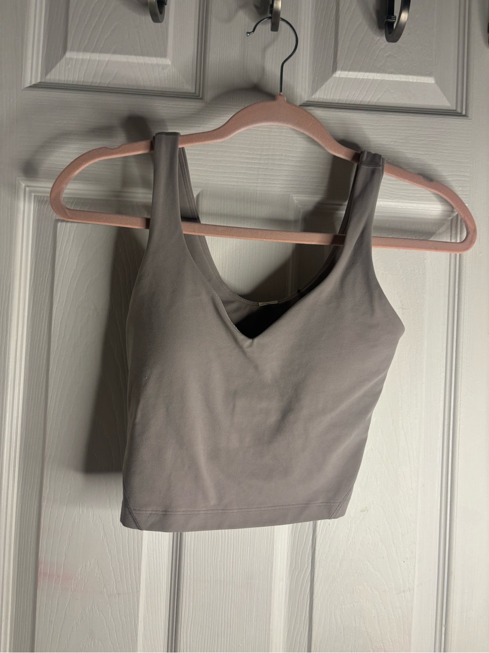lululemon athletica Light Gray V-Neck Cropped Tank